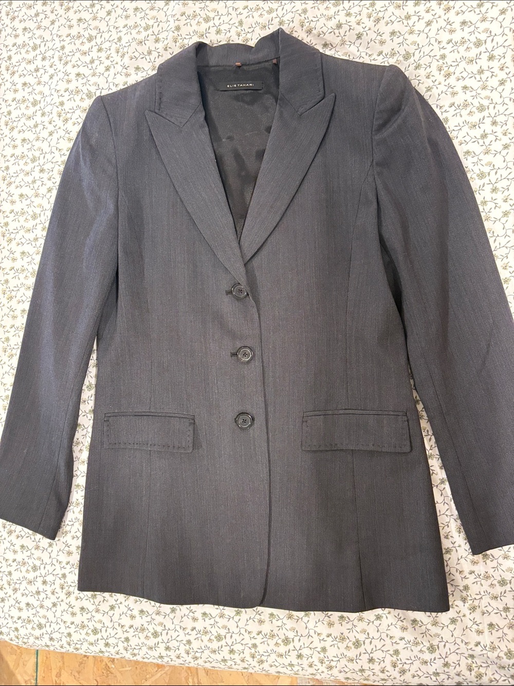 Elie Tahari Charcoal Gray Women's Tailored Blazer